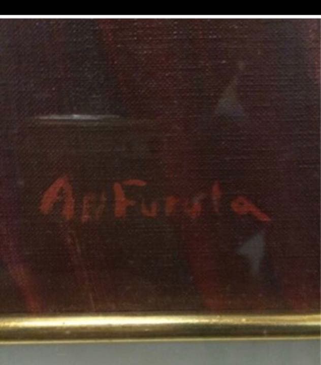 ◆ 古田安 絵画 6号 鉄鶏会 前衛芸術　油絵 額装 美術品 眠眠　みんみん