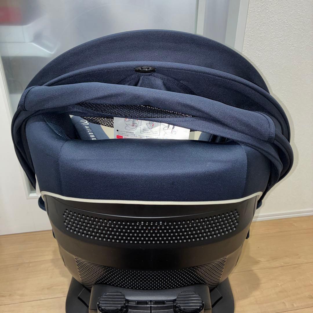 美品　エールべべ クルット5i グランス ISOFIX ネイビー 360°