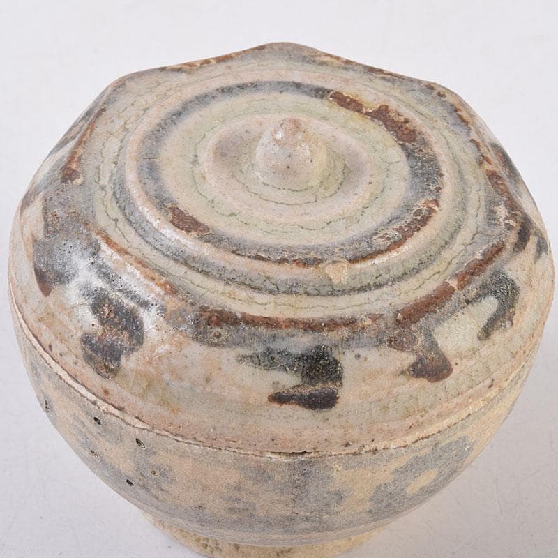 タイ古陶磁　スンコロク　宋胡録　合子　蓋物　箱付　M　R8933