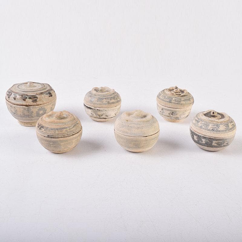 タイ古陶磁　スンコロク　宋胡録　合子　蓋物　箱付　M　R8933