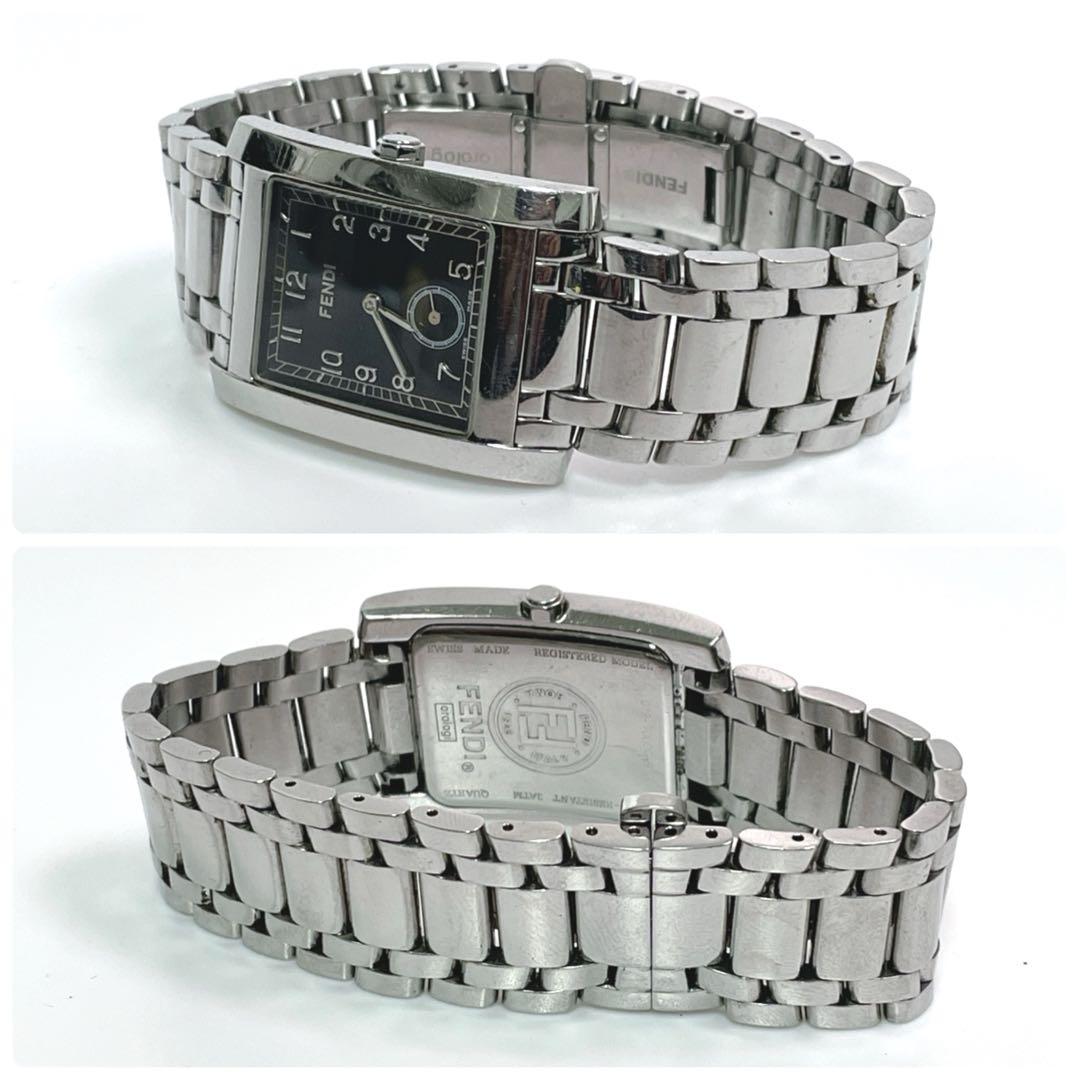 【美品】FENDI フェンディ 7000G ブラック 腕時計 新品電池 シルバー