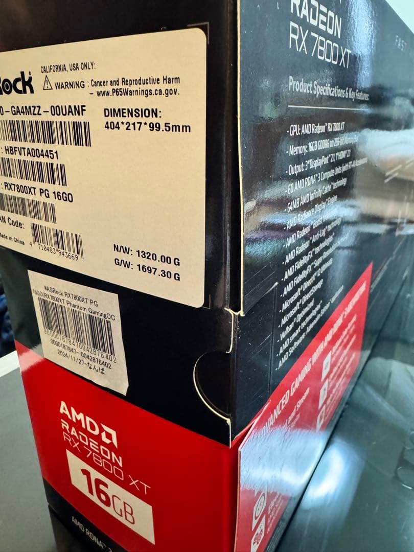 グラフィックボード・グラボ・ビデオカード ASRock Radeon RX 7800 XT OC Edition 16GB