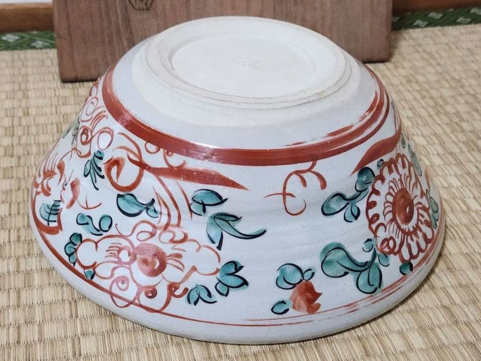 五代　清水六兵衛　呉須赤絵　鉢　木箱入　魁字　菓子鉢　茶道具