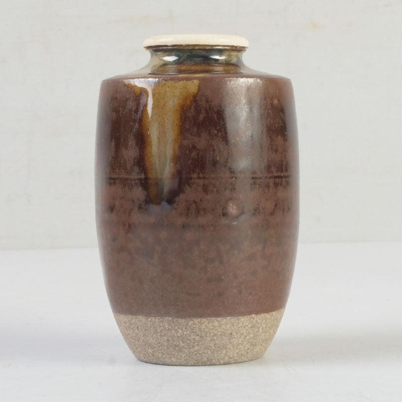 茶道具　高取焼　比古焼　藤崎寿山造　肩衝茶入　仕覆付　共箱　V　9824