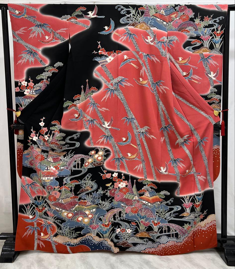 本紅型　振り袖　フルセット　長襦袢付　美品　成人式　帯の名門藤原織物　700