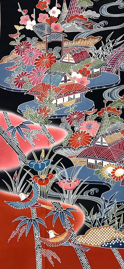 本紅型　振り袖　フルセット　長襦袢付　美品　成人式　帯の名門藤原織物　700