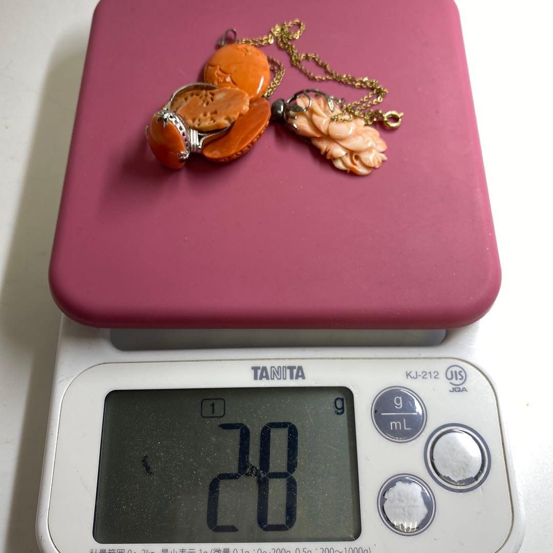 本赤珊瑚　アクセサリー　28g 東K7-1214☆2F