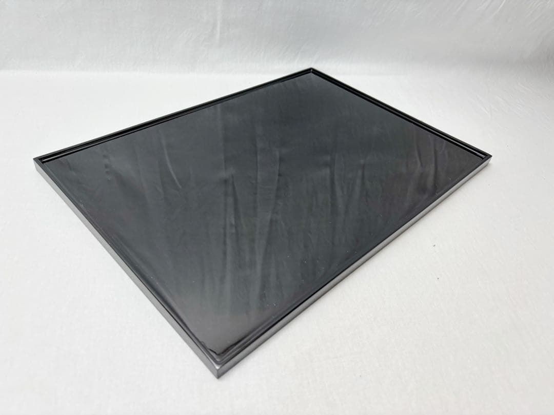 ほぼ未使用 懐石道具 三代目惣兵衛作 天然木製 黒塗 尺3寸 長角膳 5客揃紙箱