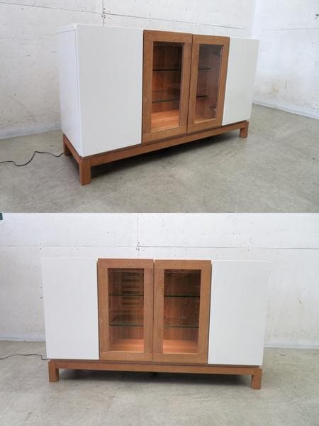 展示品■シギヤマ家具工業■オーク材×ホワイト■TOWN120■サイドボード■