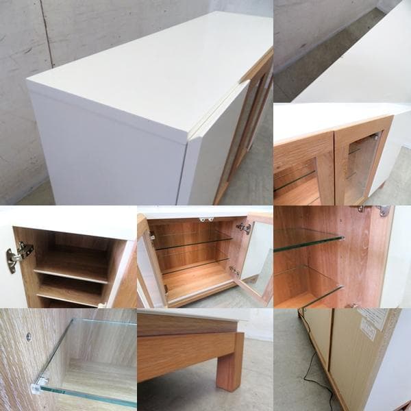 展示品■シギヤマ家具工業■オーク材×ホワイト■TOWN120■サイドボード■