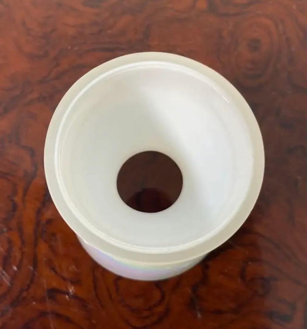 【茶道具】上野良樹造　ガラス蓋置　陶象造　花鳥画蓋置セット