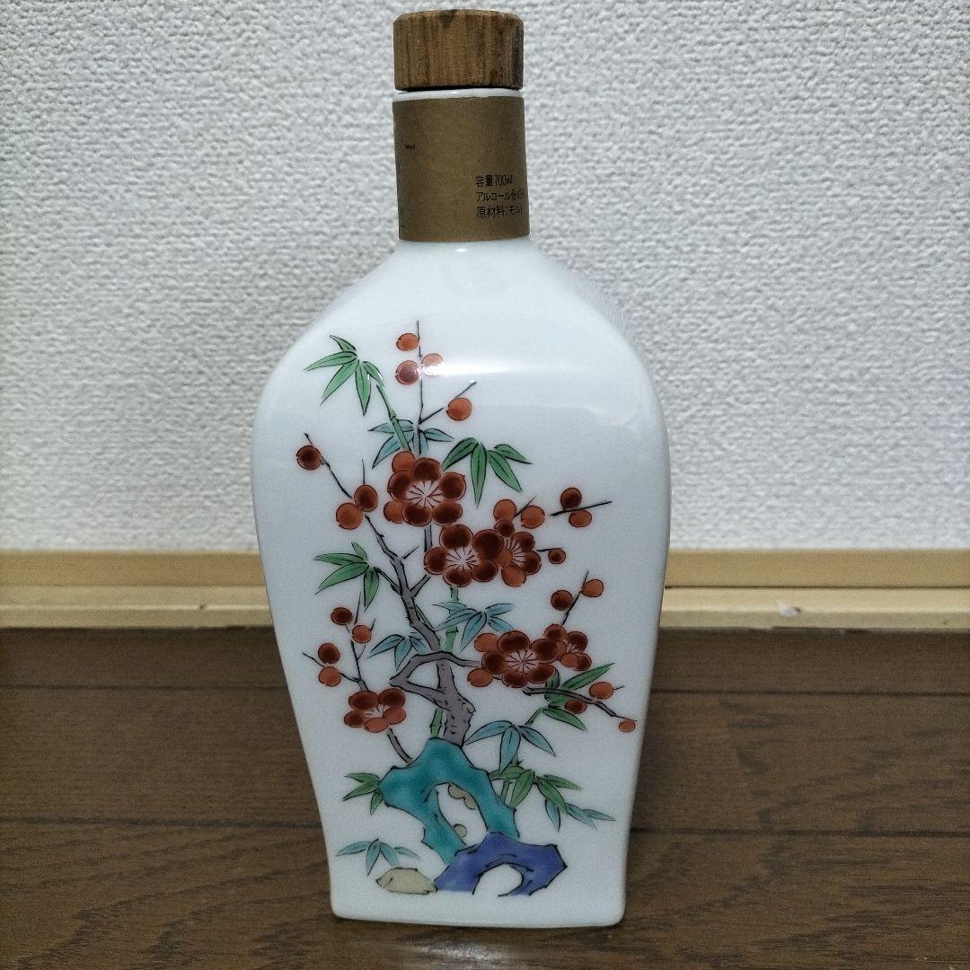 空き瓶　サントリー ピュアモルトウイスキー 山崎　有田焼 【錦菊梅竹文】