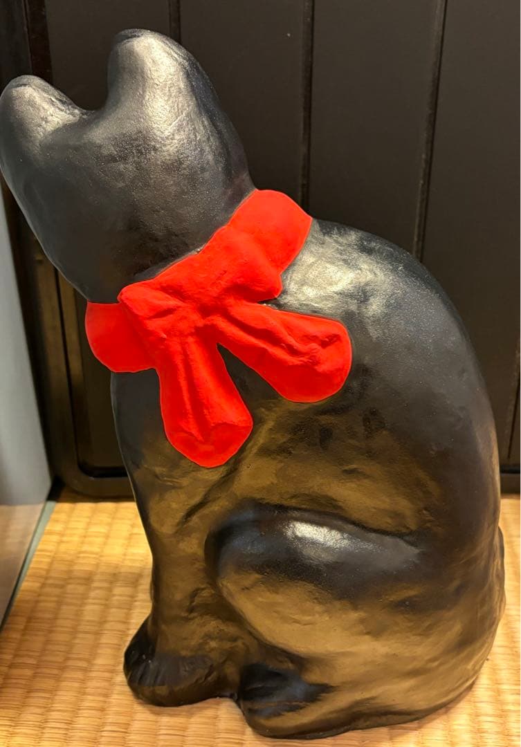 郷土玩具　招き猫(黒)大　まねきねこ　起人形