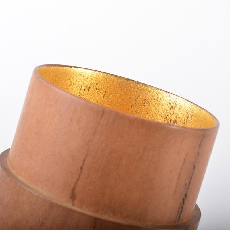 茶道具　山崎如悦作　吉野山桜材　中次　棗　共布共箱　C　R6501