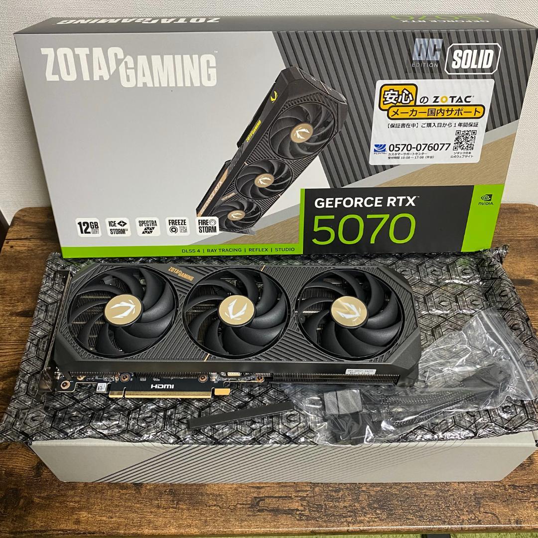 グラフィックボード・グラボ・ビデオカード ZOTAC GAMING GeForce RTX 5070 SOLID OC