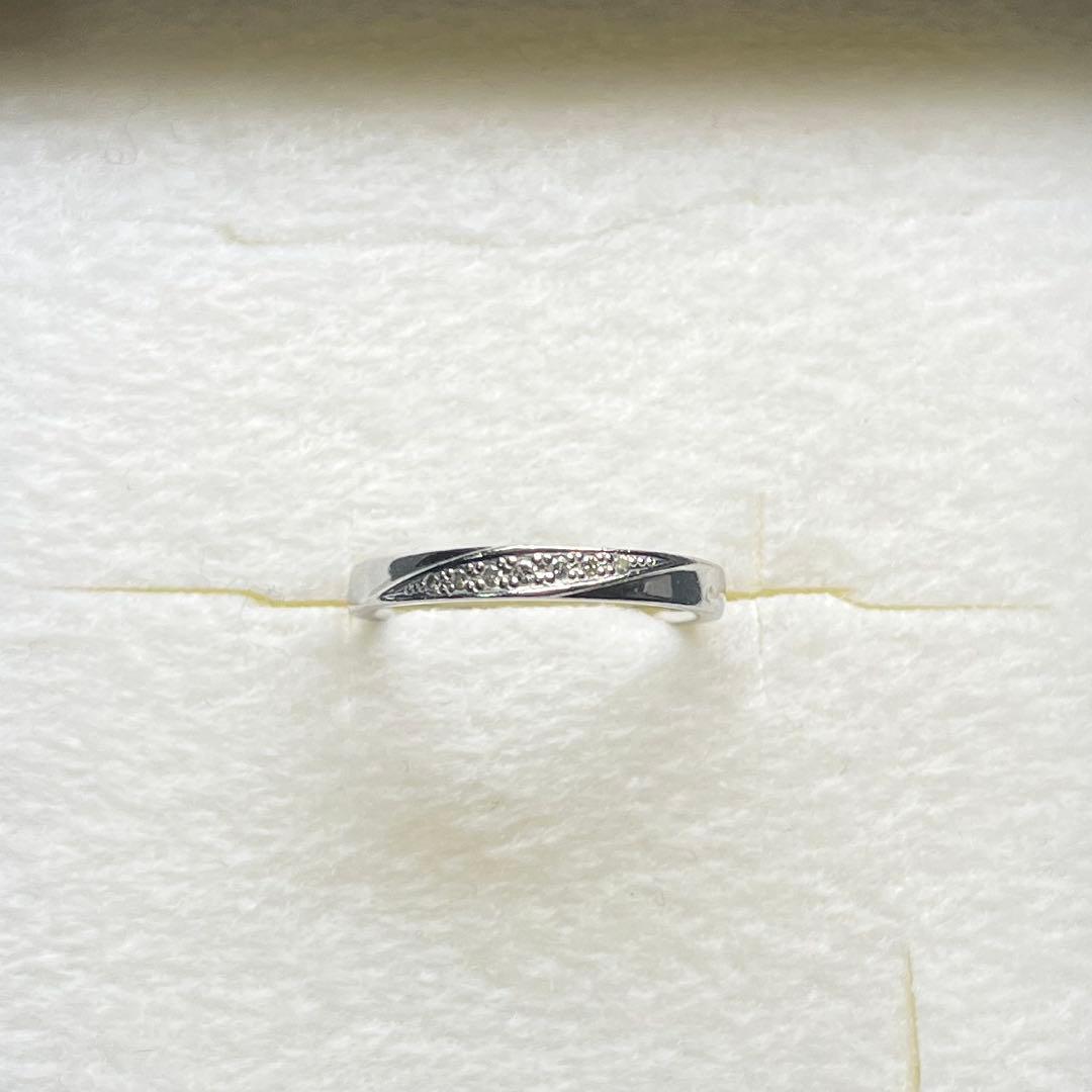 【BLOOM】ブルーム　プラチナ900ダイアモンドストレートリング6.5号