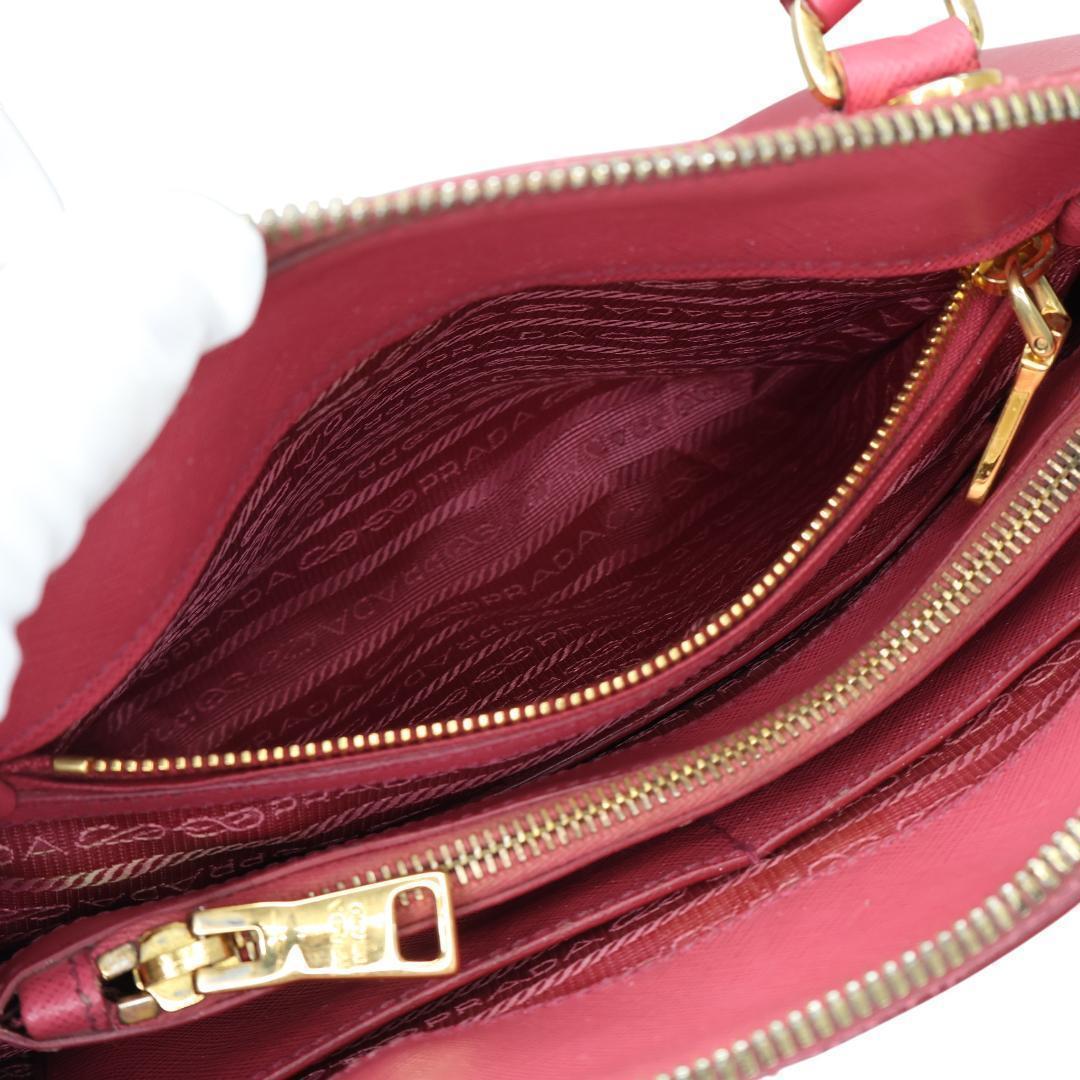 美品 PRADA プラダ 2way ハンドバッグ サフィアーノ レザー ピンク
