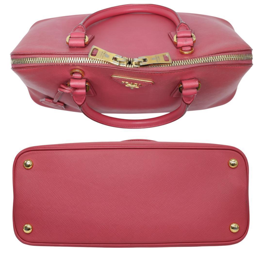 美品 PRADA プラダ 2way ハンドバッグ サフィアーノ レザー ピンク