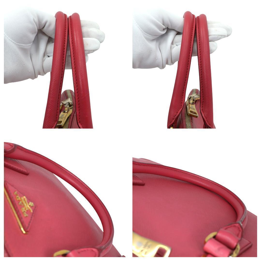 美品 PRADA プラダ 2way ハンドバッグ サフィアーノ レザー ピンク
