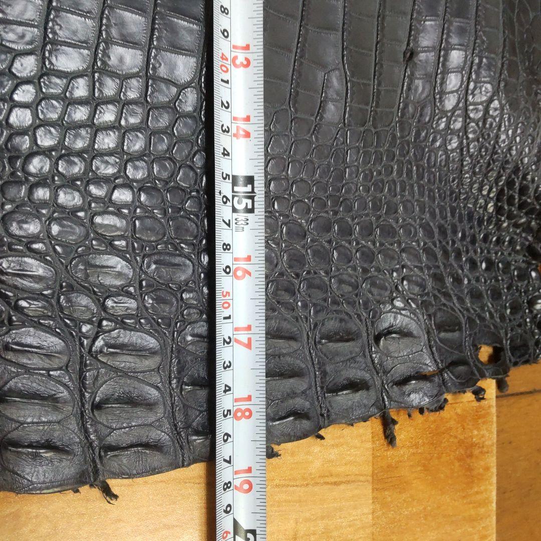 m*n様 クロコダイル（シャムワニ）ハギレ　美品　濃グレー　Lサイズ　現品限り