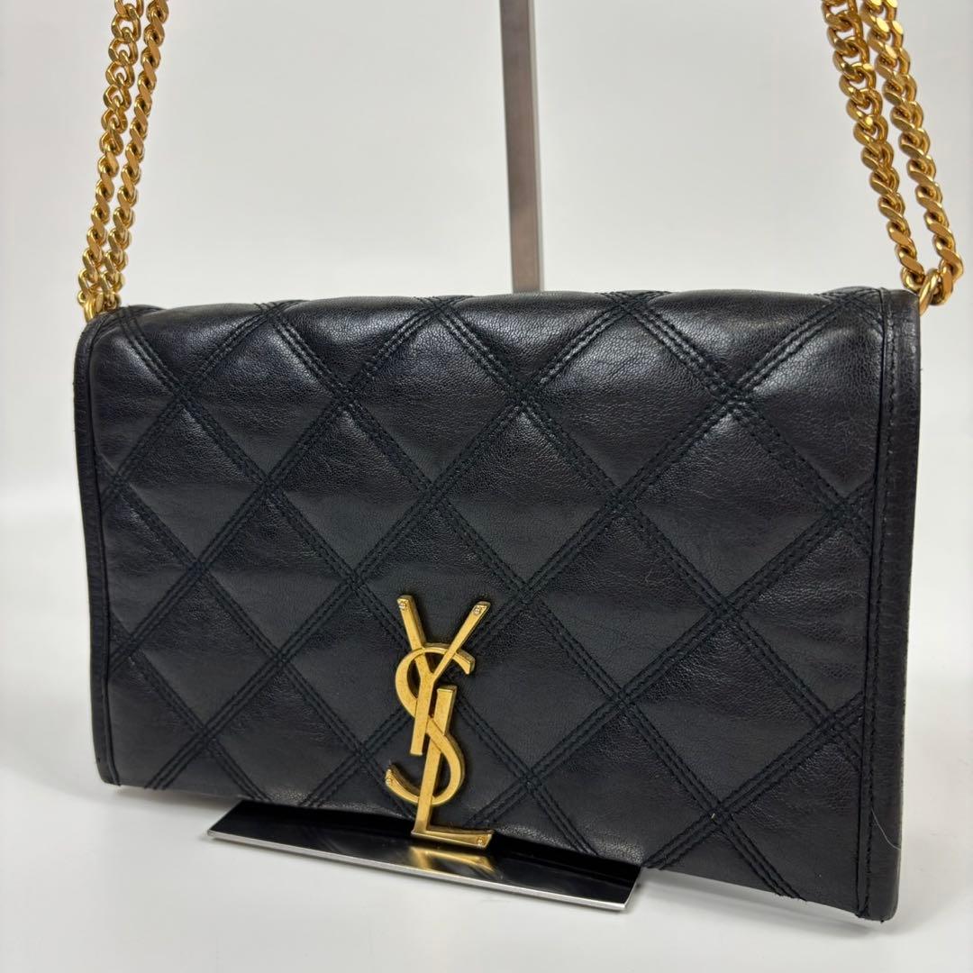 専用サンローラン　ベッキー キルティング　チェーン　バッグ　YSLロゴ金具