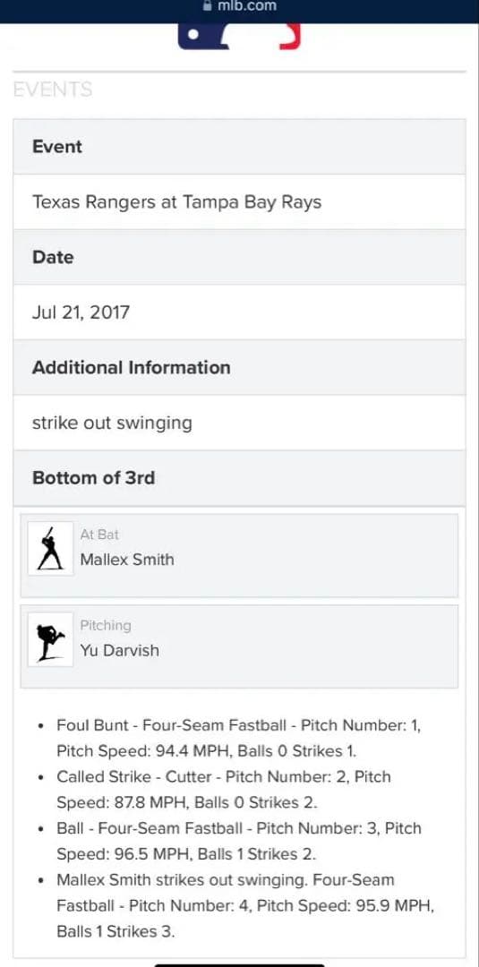 ダルビッシュ奪三振　実使用ボール