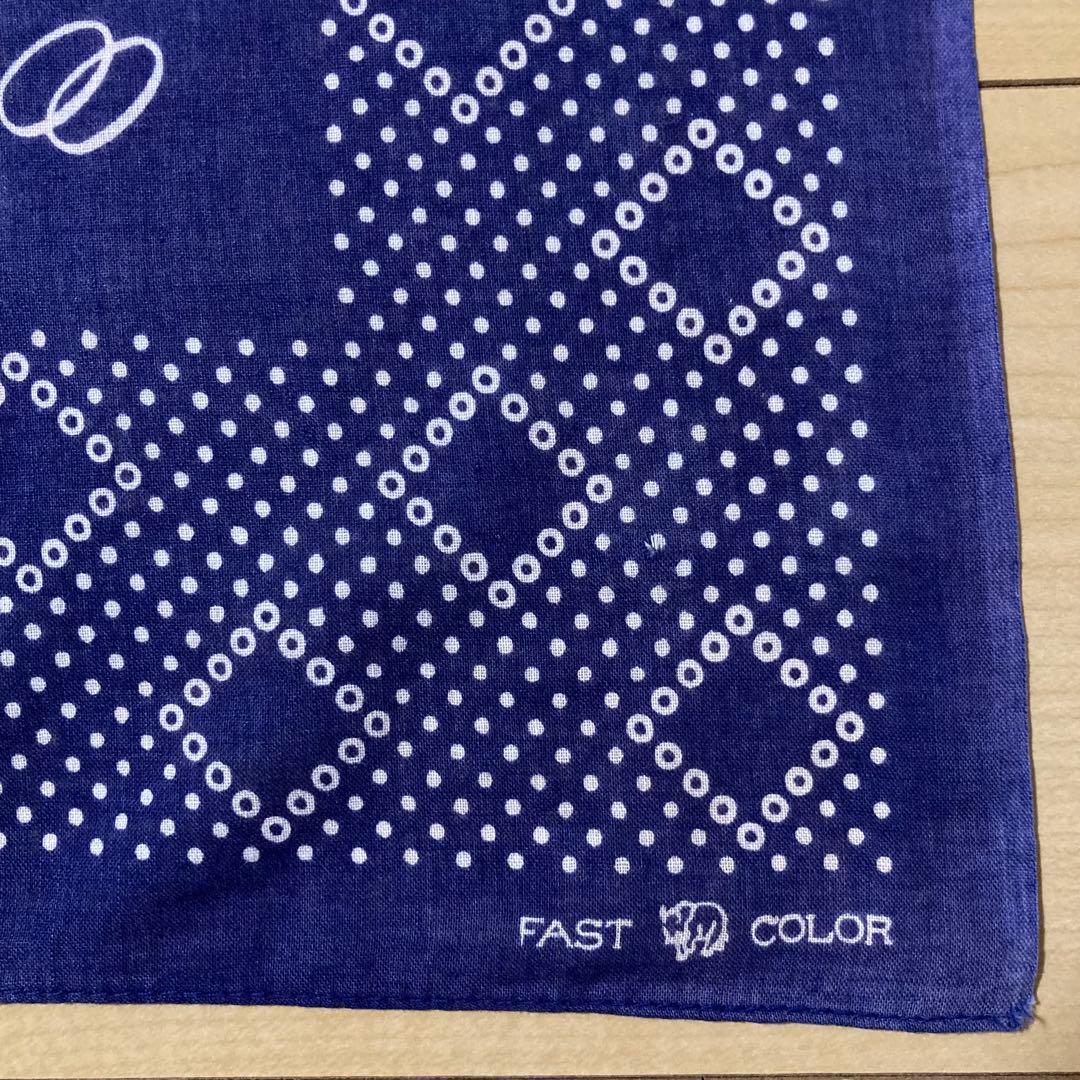 希少 40s 下鼻 ゾウ 両耳 ドット バンダナ FAST COLOR 大判
