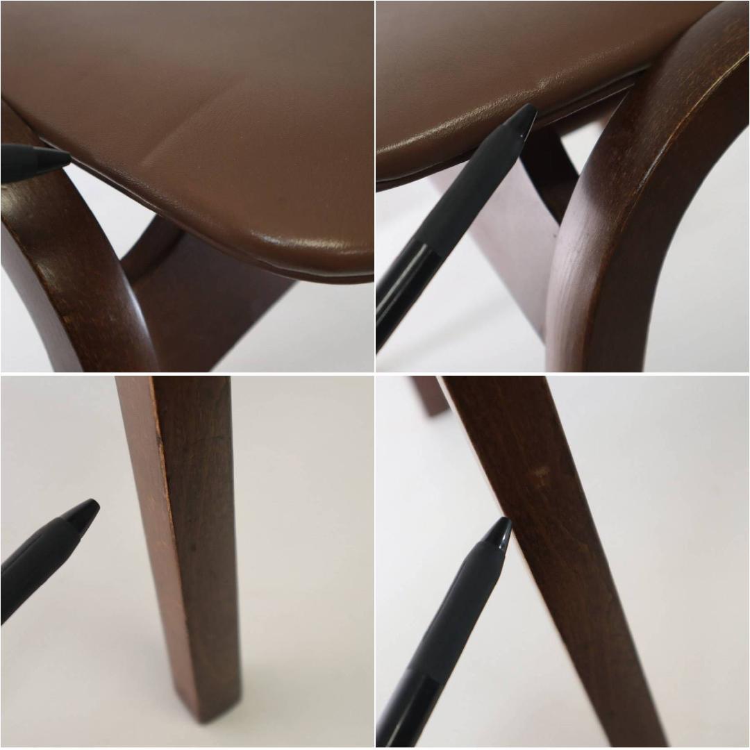 値下秋田木工 IDC大塚 No.202 剣持勇 スタッキングスツール 茶 PVC