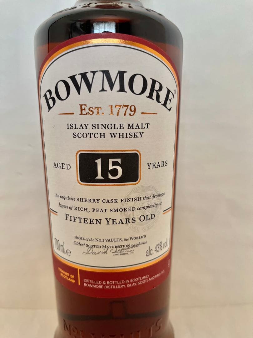 【新品】ボウモア15年　シェリーカスクフィニッシュ　ウィスキー