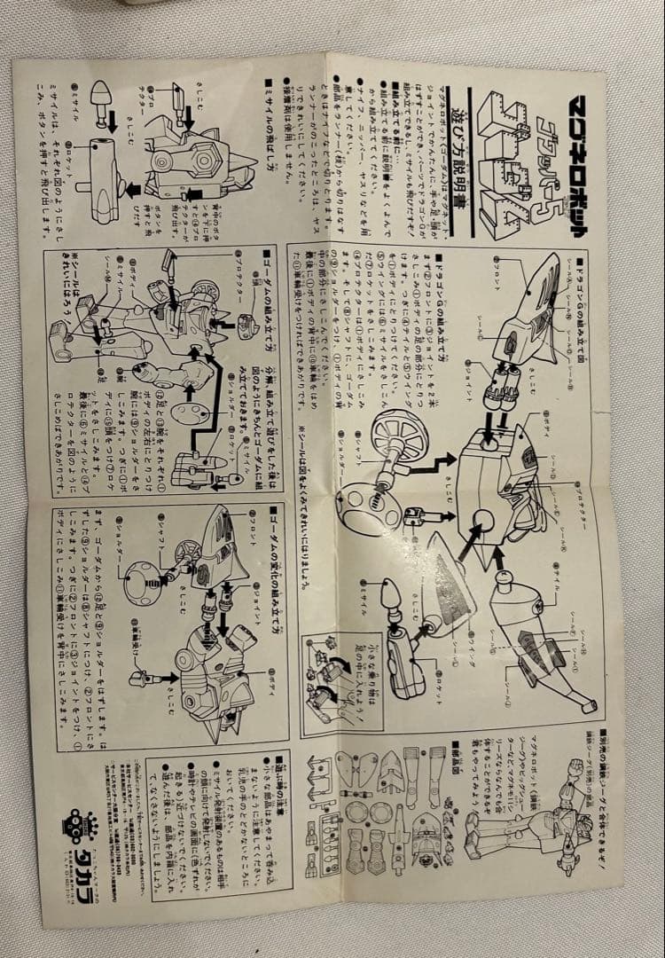 タカラ　マグネロボット　ゴワッパー5 ゴーダム　マグネモ11 当時もの