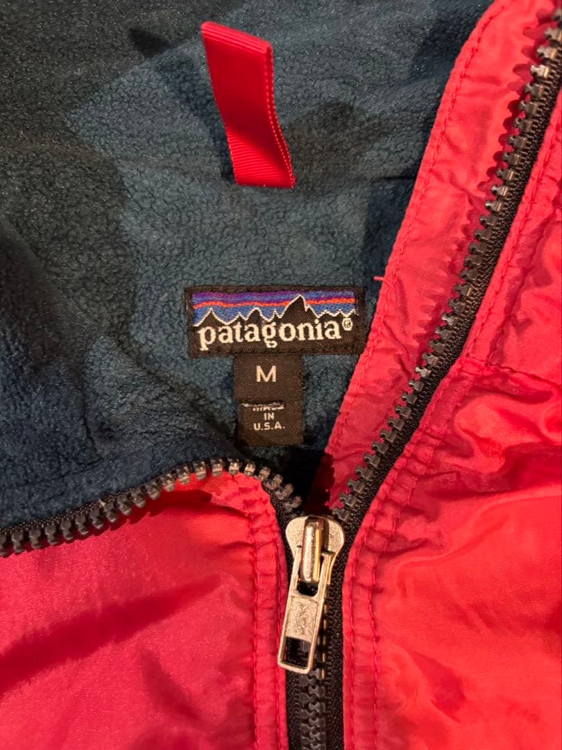 【USA製】Patagonia フリースライナー ナイロンジャケット レッド M