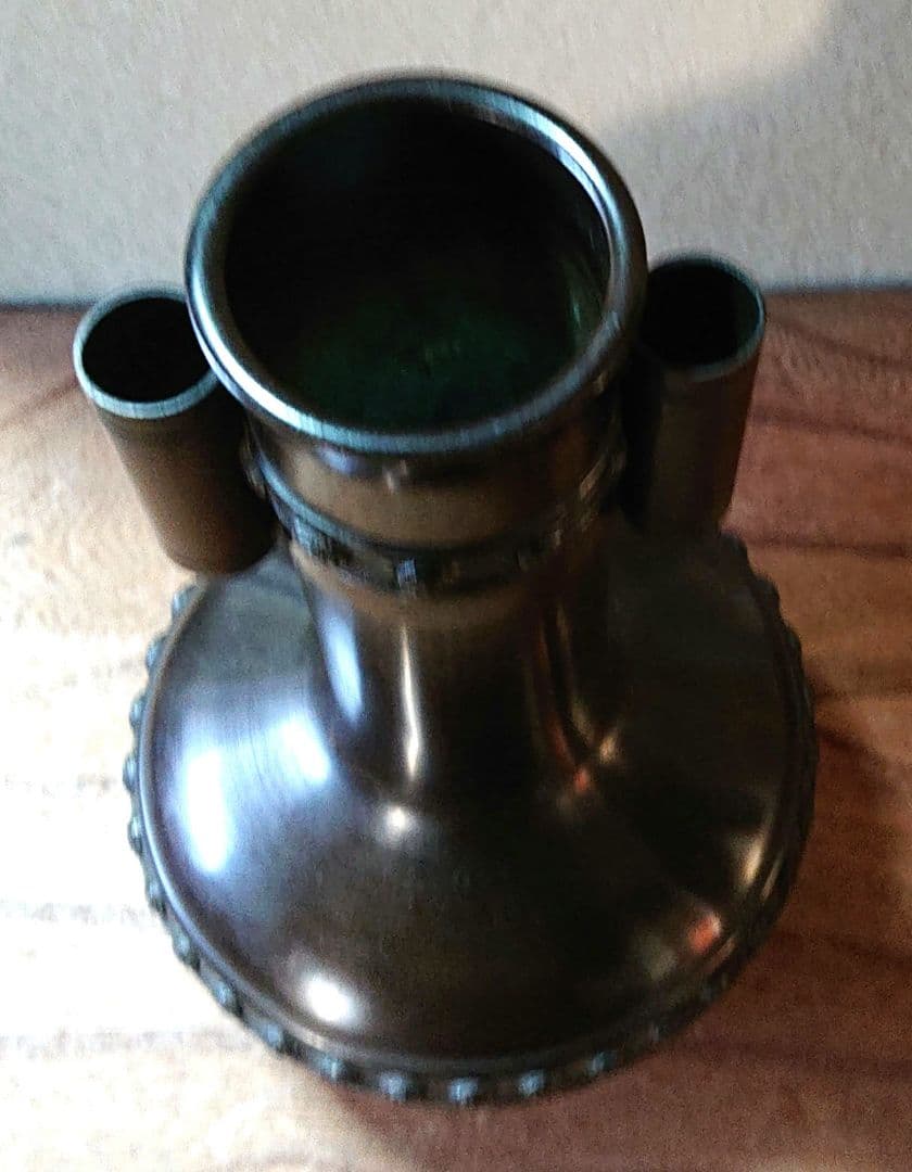 茶道具宗完花押唐銅花入