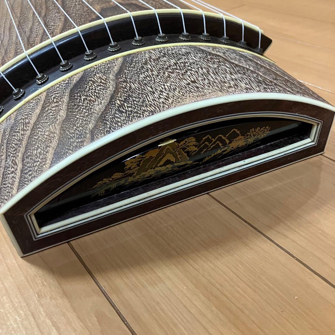 13弦 筝 琴　詩絵あり　すだれ彫り