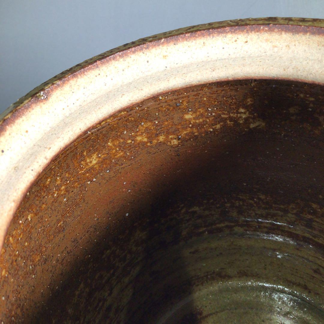 Ｎ６９３　水指　『温品焼』『康寿窯　本多康彦造』『一重口水指』　共箱　茶道具