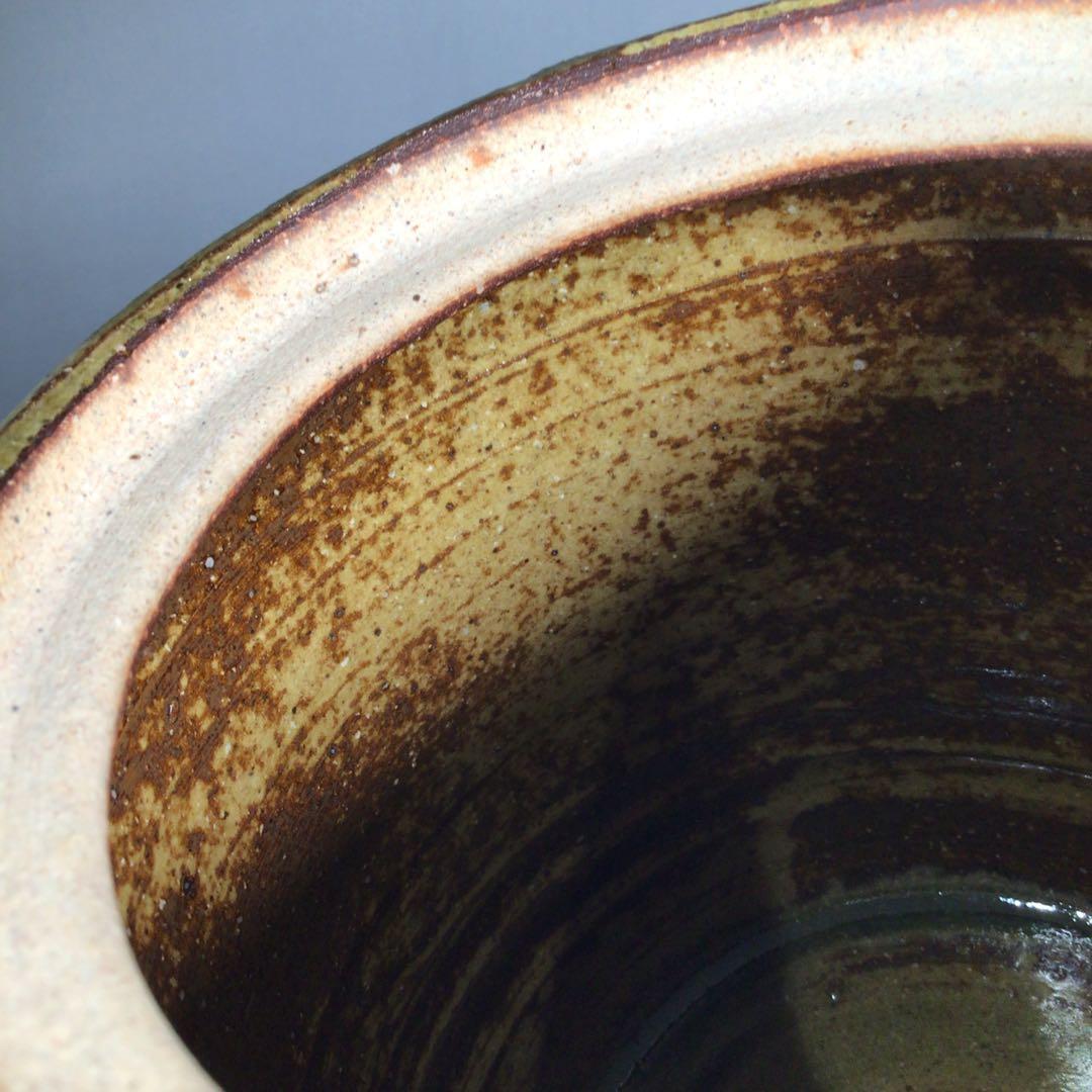 Ｎ６９３　水指　『温品焼』『康寿窯　本多康彦造』『一重口水指』　共箱　茶道具