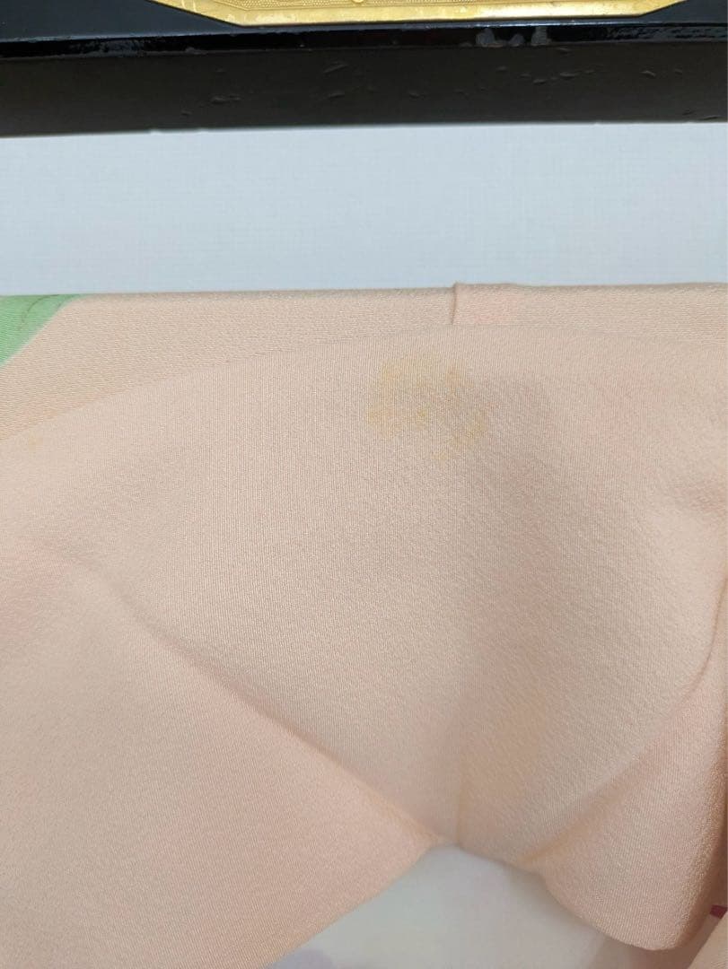 は*ー様 振袖 裄67 作家物 セミアンティーク 一つ紋 青海波に花柄金彩正絹T