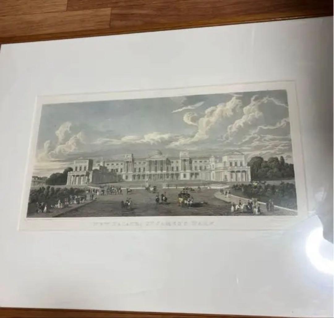 アンティーク版画 リトグラフNEW PALACE ST JAMES PARK