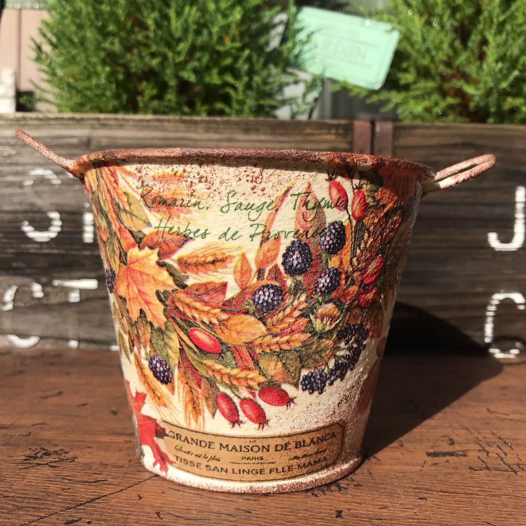 ミルキーさまご購入品　リメイク缶　バケツ型取手付き　 Mサイズ　パンプキン