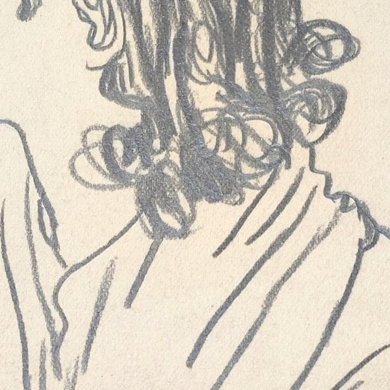 ☆中西利雄☆「婦人像」素描　デッサン画 大衣サイズ