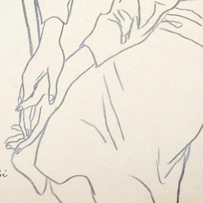 ☆中西利雄☆「婦人像」素描　デッサン画 大衣サイズ