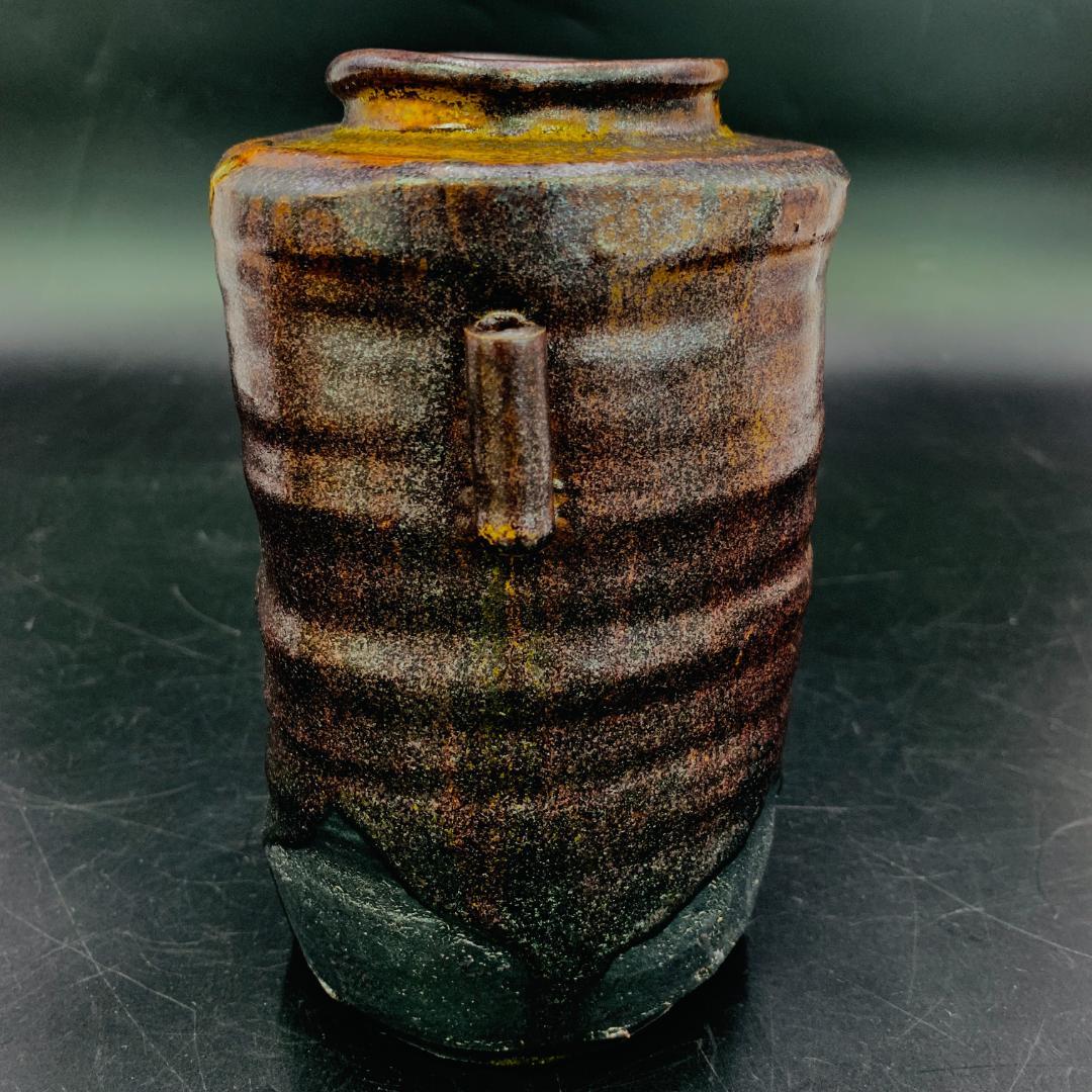 美品 加藤春鼎 作 瀬戸焼 花入 共箱 栞付