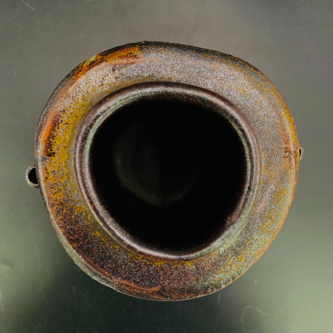 美品 加藤春鼎 作 瀬戸焼 花入 共箱 栞付