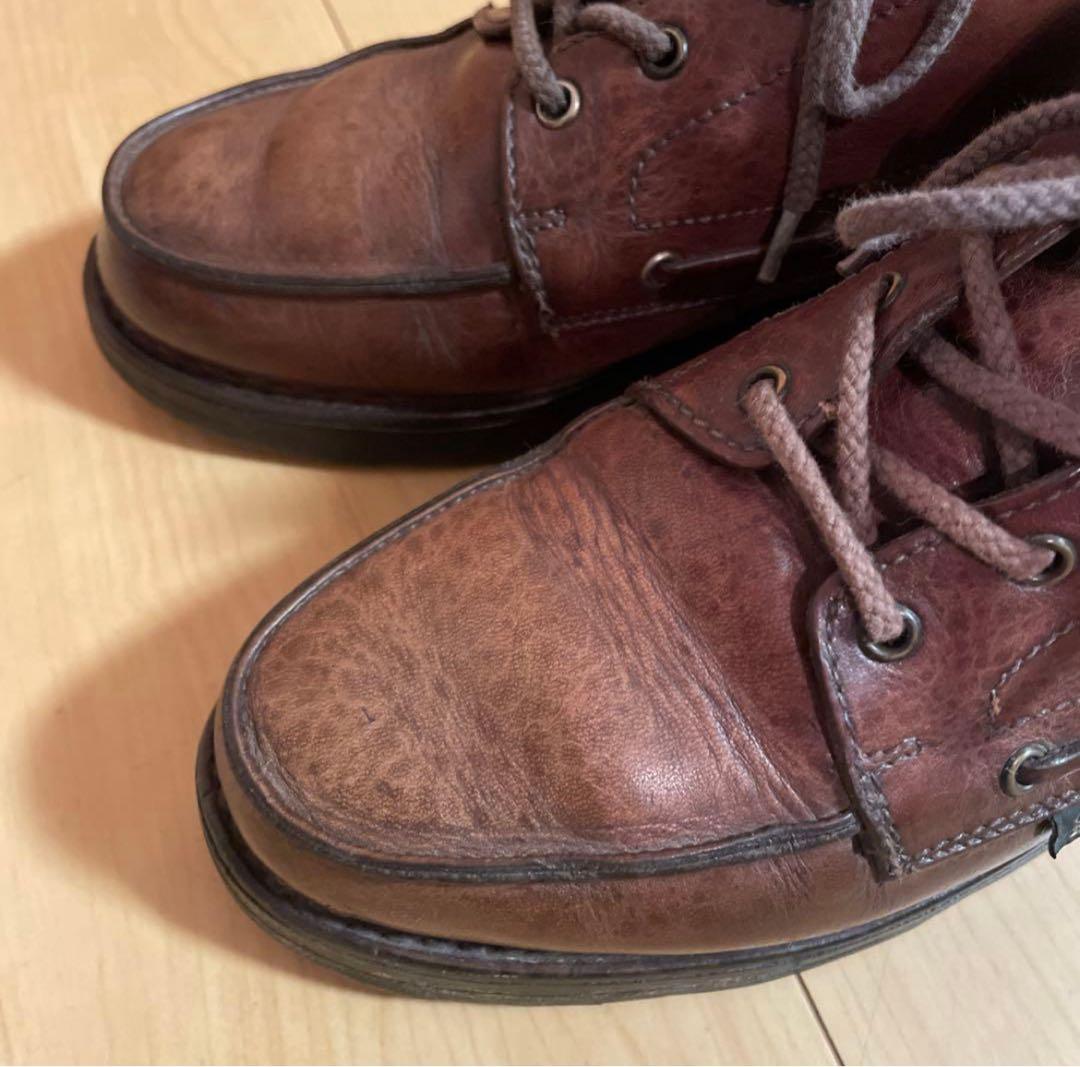 フランス製【パラブーツ】ヴィンテージでかタグ ミドルカットモカシンレザーシューズ
