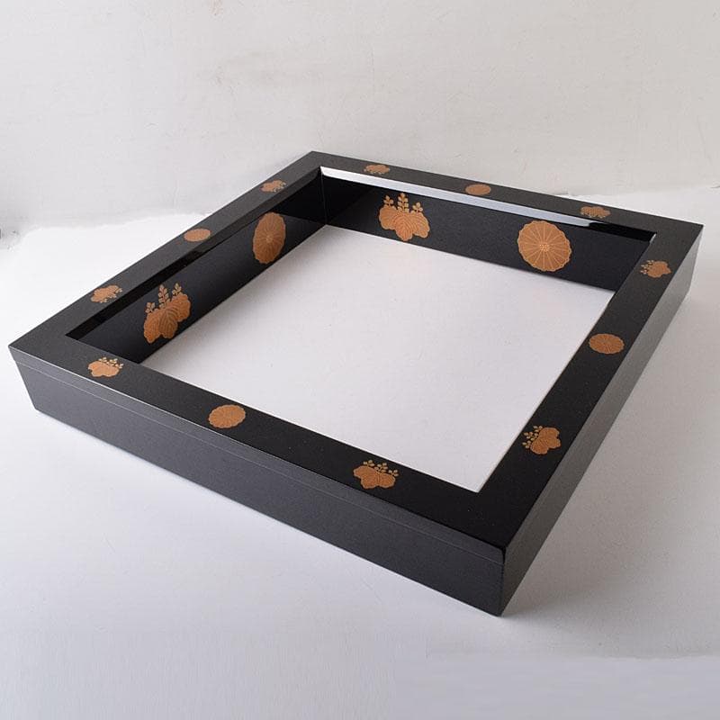 茶道具　塗師　五代　石川蝋石作　高台寺蒔絵　炉縁　共箱　C　7241C