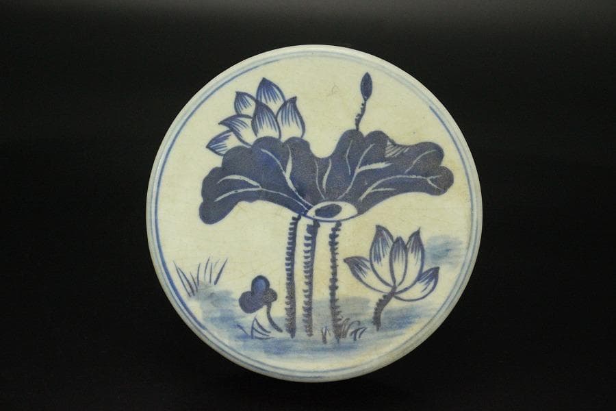 中国美術 青花 宮廷人物紋 蓋壷 高25.5cm(LC209)