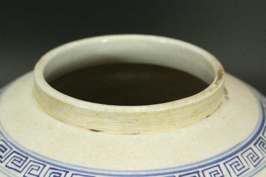 中国美術 青花 宮廷人物紋 蓋壷 高25.5cm(LC209)