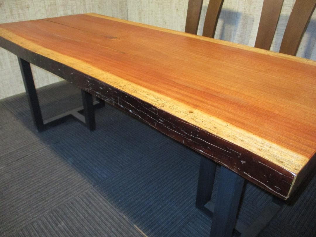 # 1308■　ブビンガ　テーブル　ダイニング　座卓　一枚板　天板