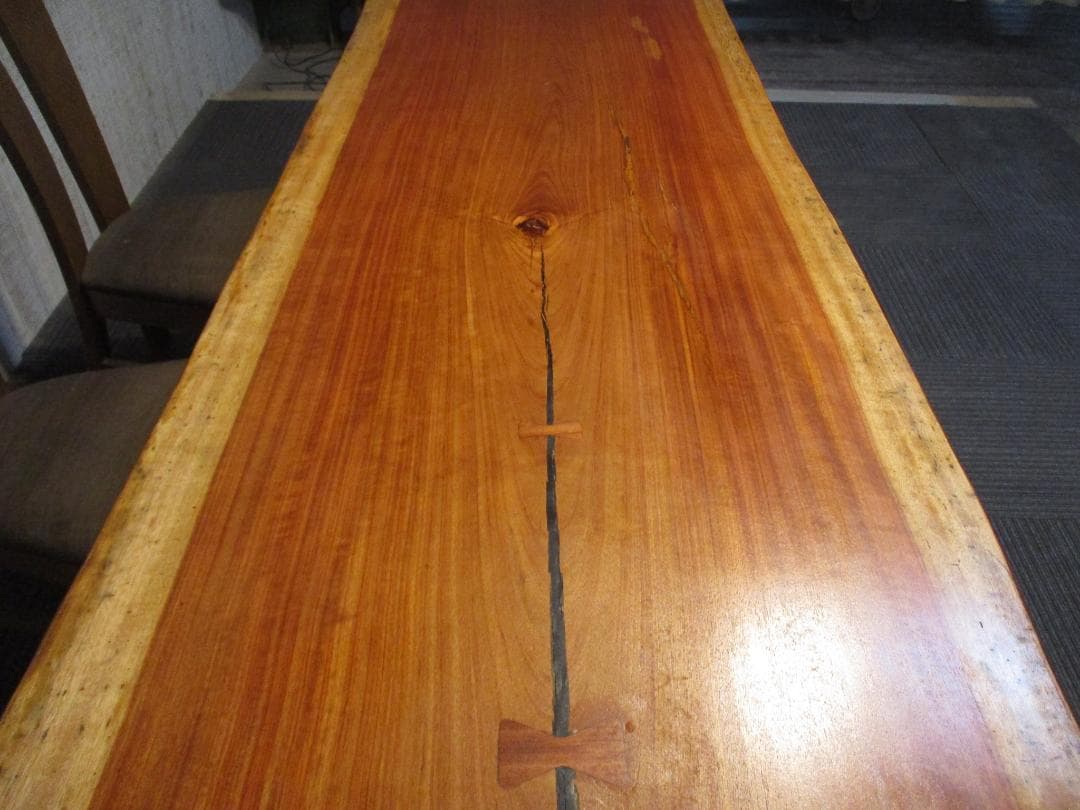 # 1308■　ブビンガ　テーブル　ダイニング　座卓　一枚板　天板