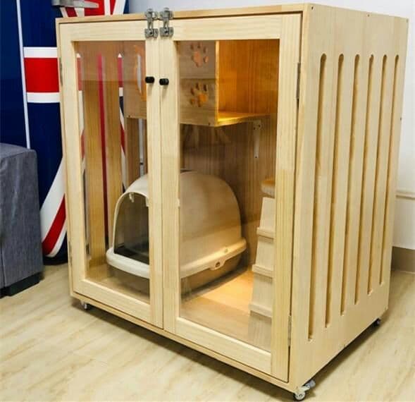 新品、未使用 豪華別荘 猫別荘 透明なドア猫ハウス 通気性 猫ペット かご/6