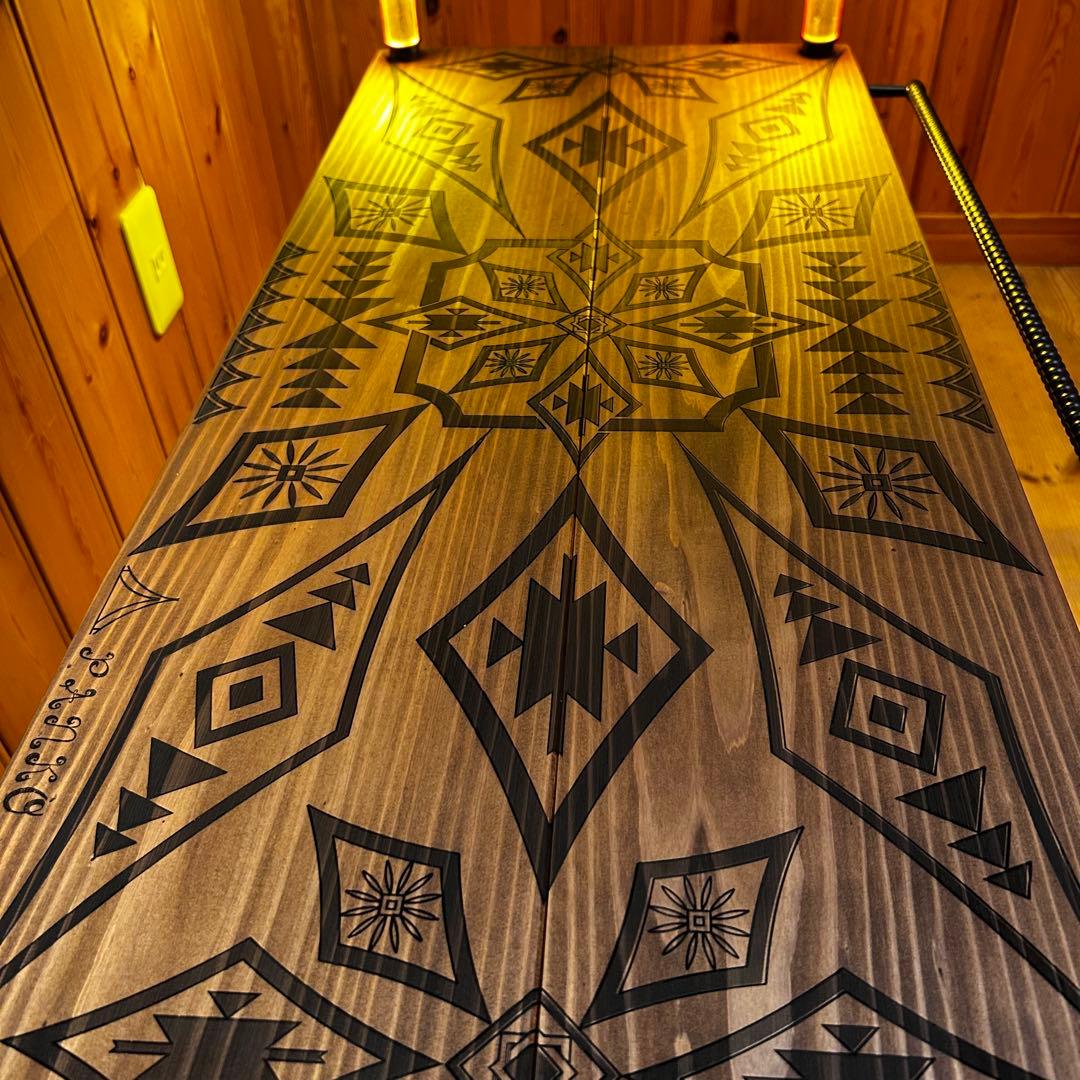 No.548 アイアンローテーブル オルテガテーブル　ネイティブ柄